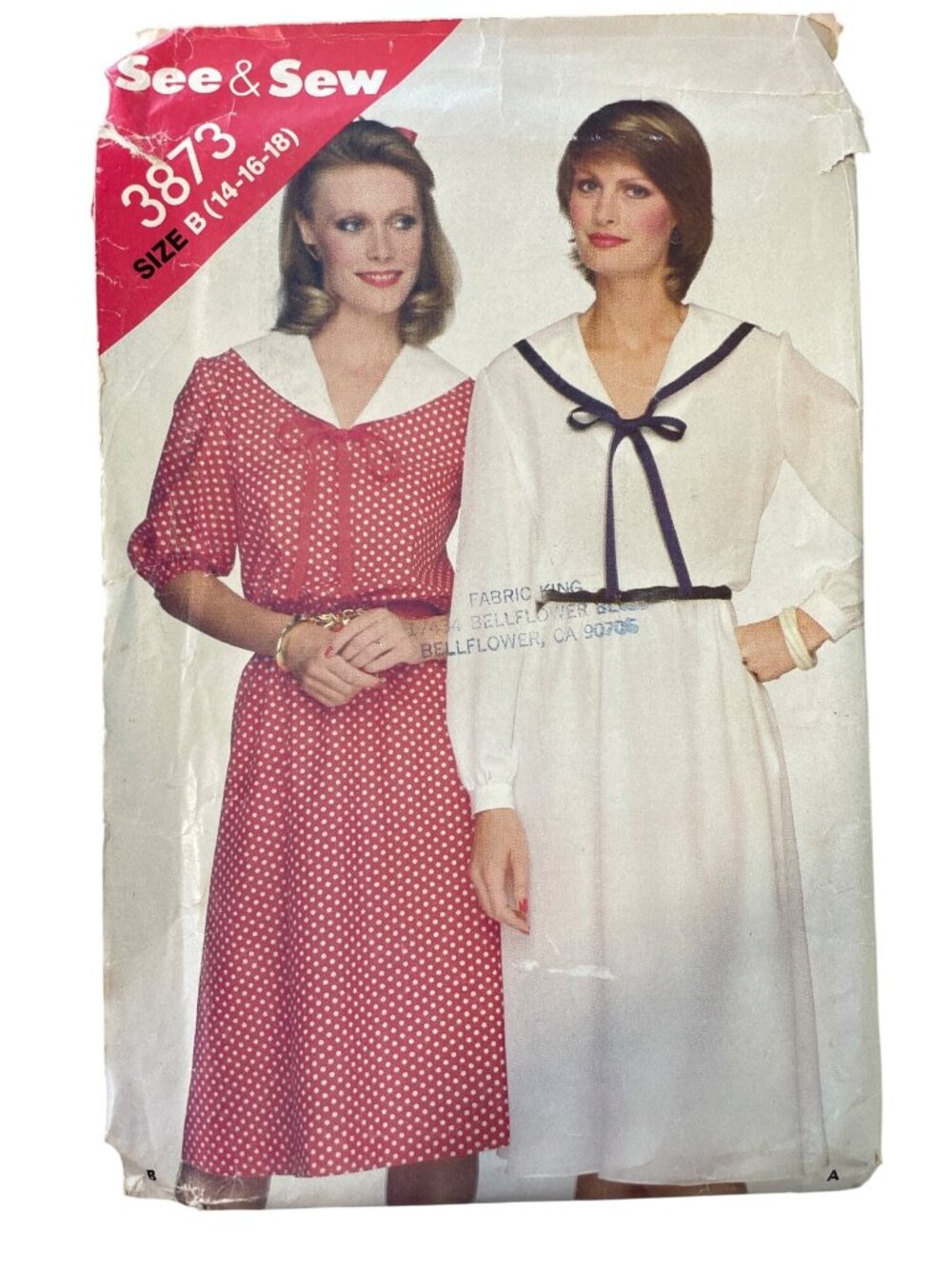 Vintage See & Sew By Butterick 3873 Dress Pattern Size 14-18 Diana UNCUT